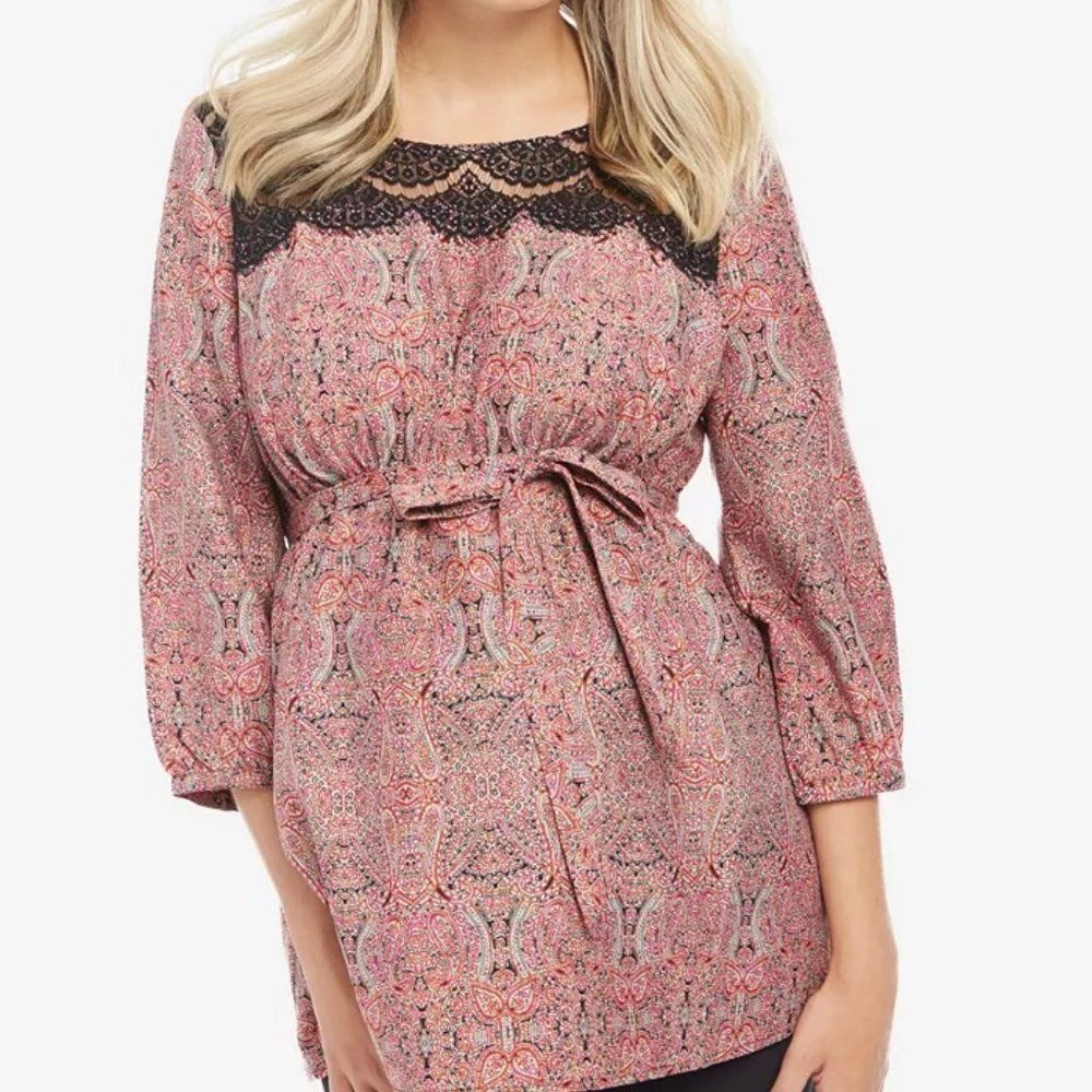 Motherhood Maternity's paisley -print babydoll blouse. sz Small